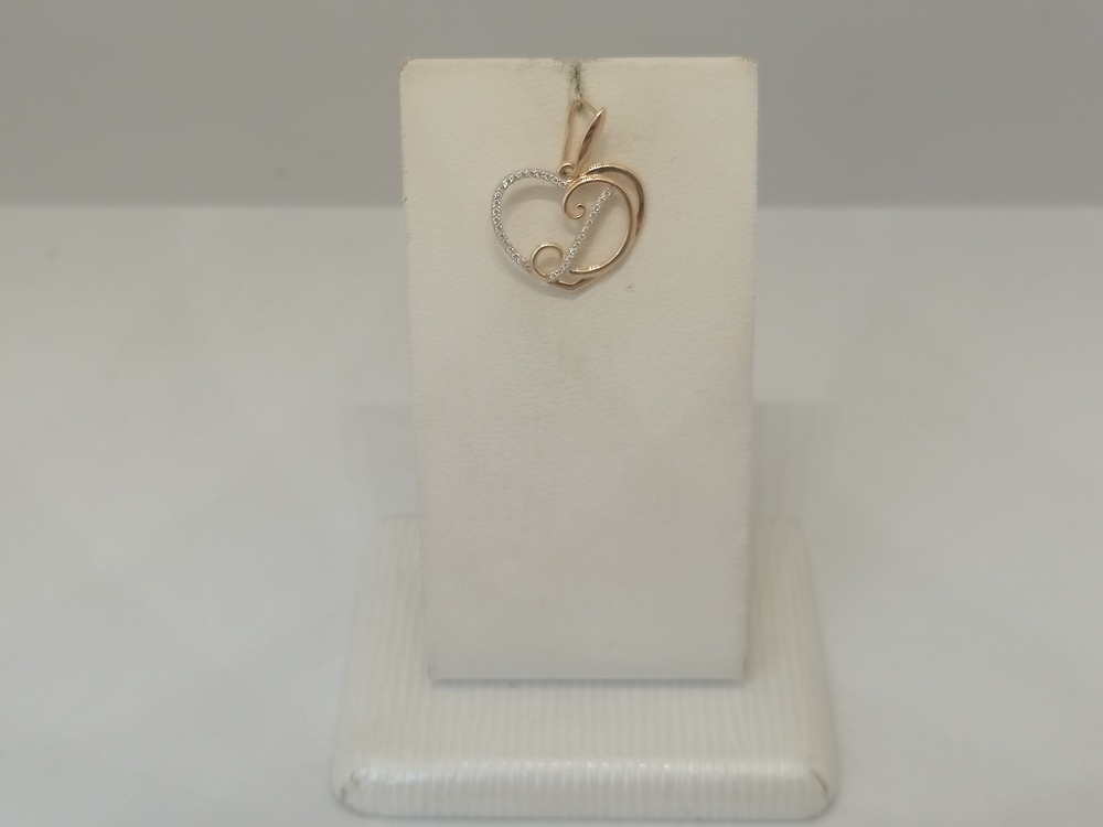 ПОДВЕСКА БУКВА Д с камнями (Au 585)