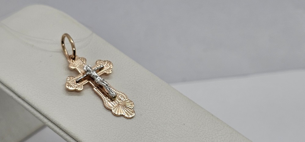 810-00273-10-00-00-02 ПОДВЕСКА КРЕСТ без камня (Au 585)