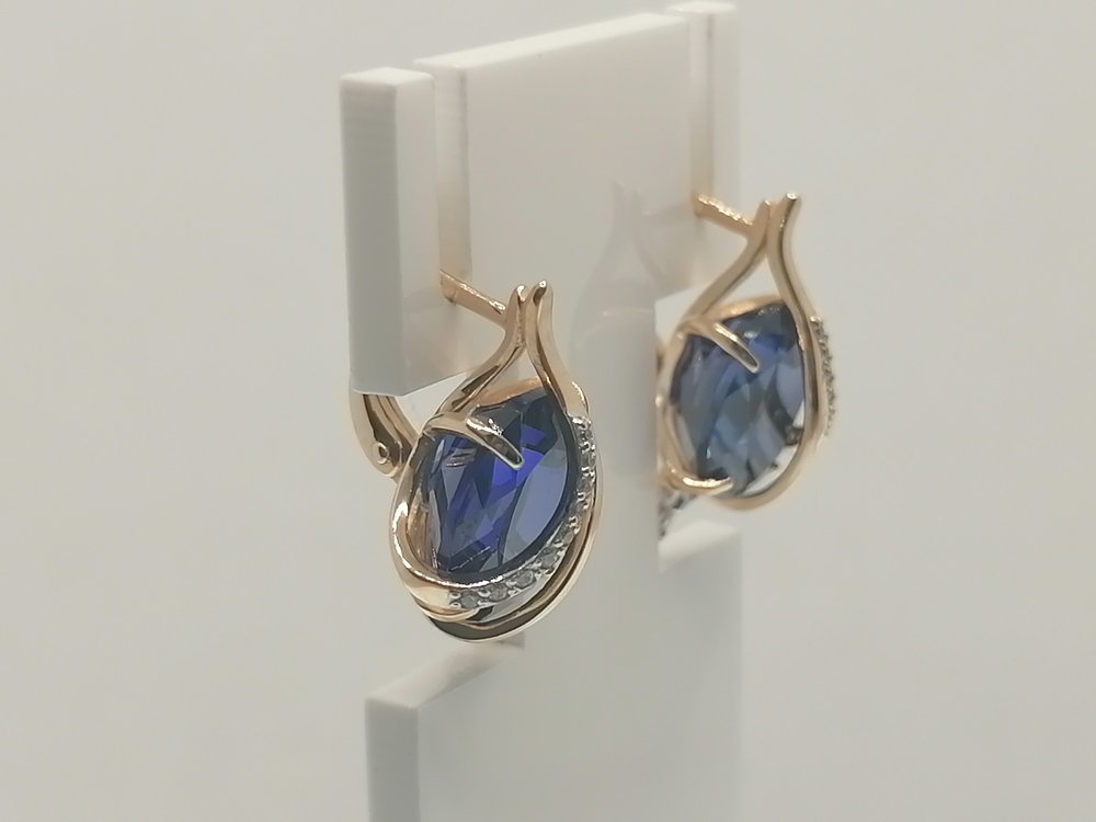 СКМИ585 СЕРЬГИ С КАМНЯМИ (Au 585)