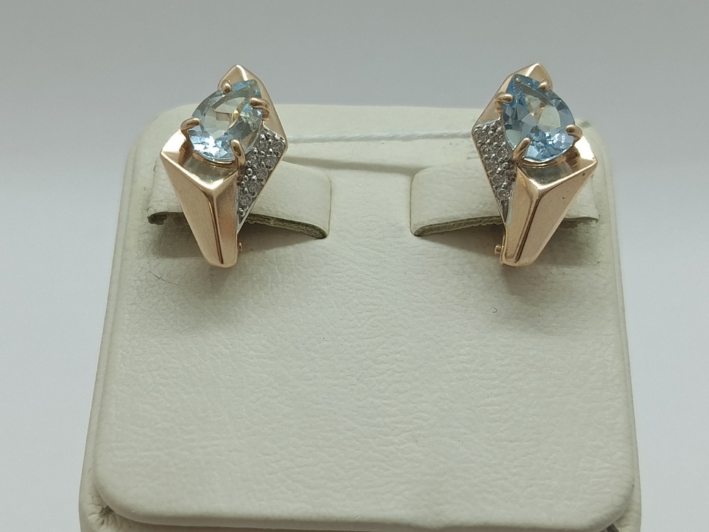 СКМИ585 СЕРЬГИ С КАМНЯМИ (Au 585)