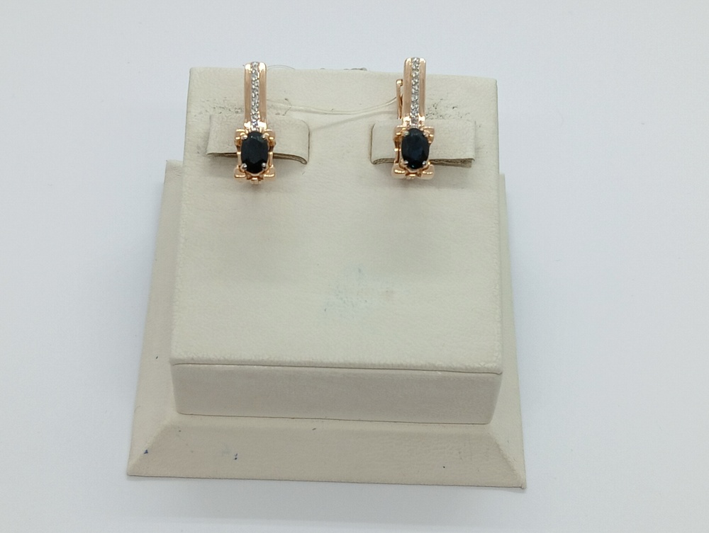 СЕРЬГИ Бриллиант, сапфир (Au 585)