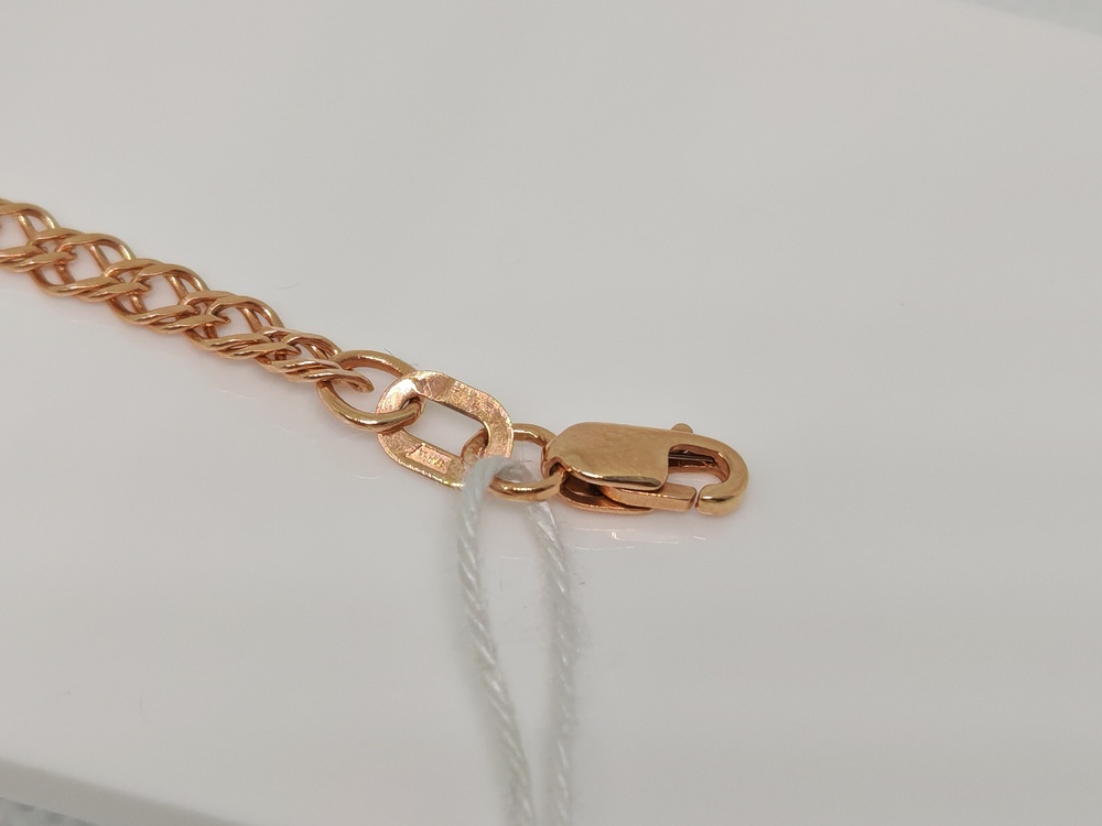 БРАСЛЕТ ПОЛНОВЕСНЫЙ Ромб двойной Au 585