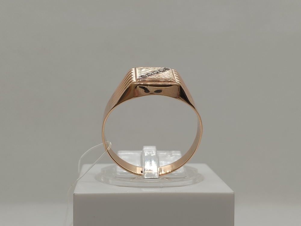 К1-7/фр КОЛЬЦО ПЕЧАТКА с камнями (Au 585)