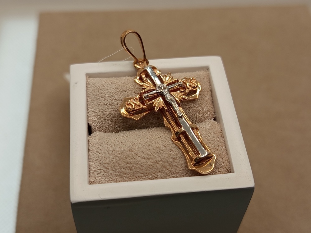 ПОДВЕСКА КРЕСТ без камня (Au 585)