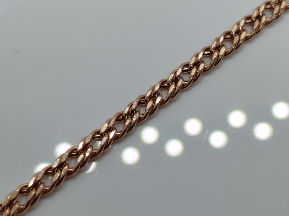 БРАСЛЕТ ПУСТОТЕЛЫЙ Ромб двойной Au 585