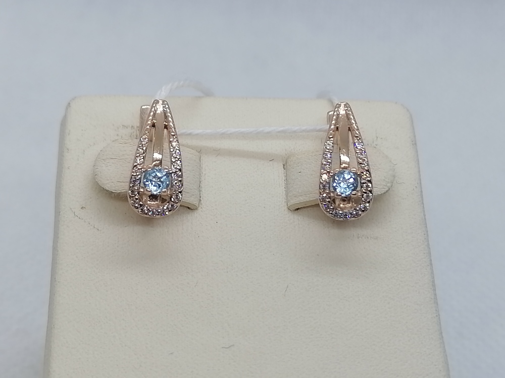 СКМИ585 СЕРЬГИ С КАМНЯМИ (Au 585)