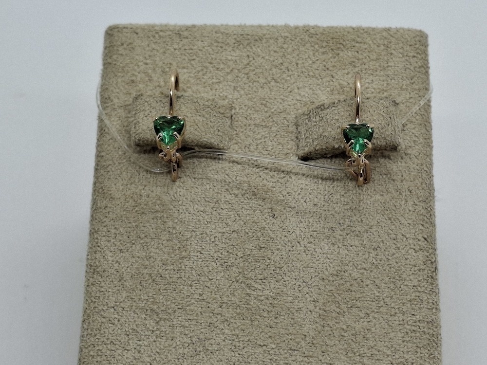 СЕРЬГИ ПЕТЕЛЬКА с камнем (Au 585)