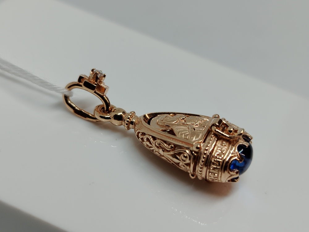 ПОДИКИ585 ПОДВЕСКА ИКОНА С КАМНЯМИ (Au 585)