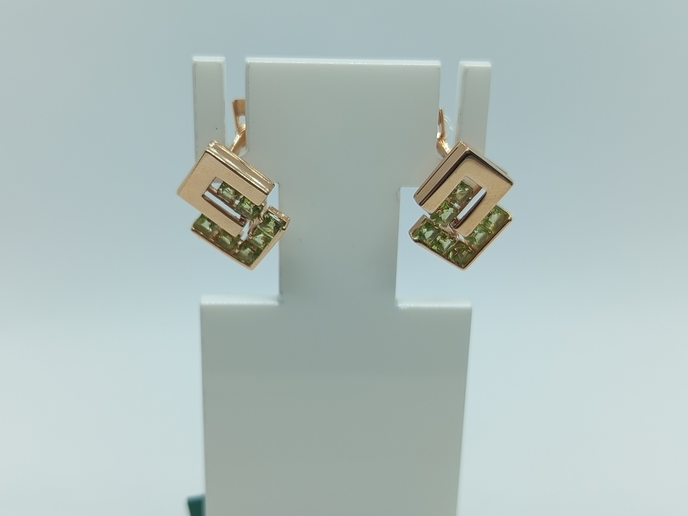 СЕРЬГИ ХРИЗОЛИТ (Au 585)