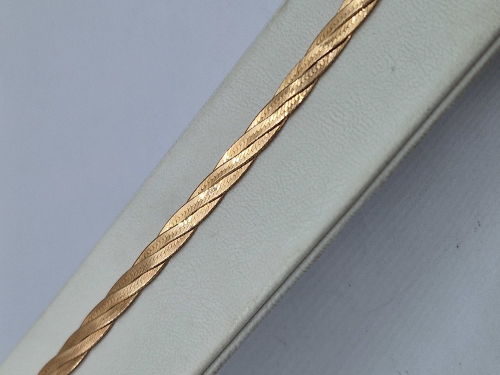 БРАСЛЕТ ПОЛНОВЕСНЫЙ Косичка(монреаль) Au 585