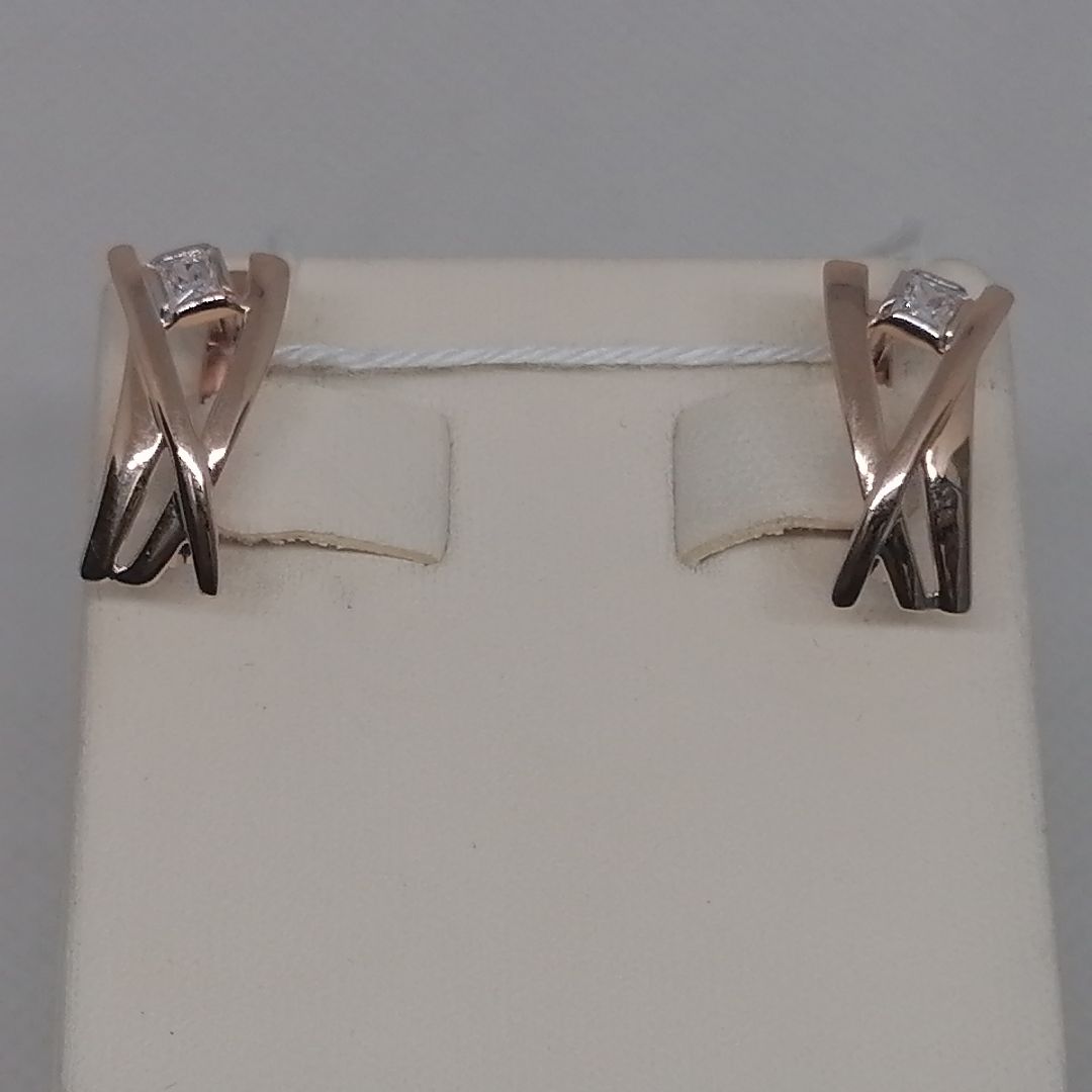 СКМ585 СЕРЬГИ С КАМНЕМ (Au 585)