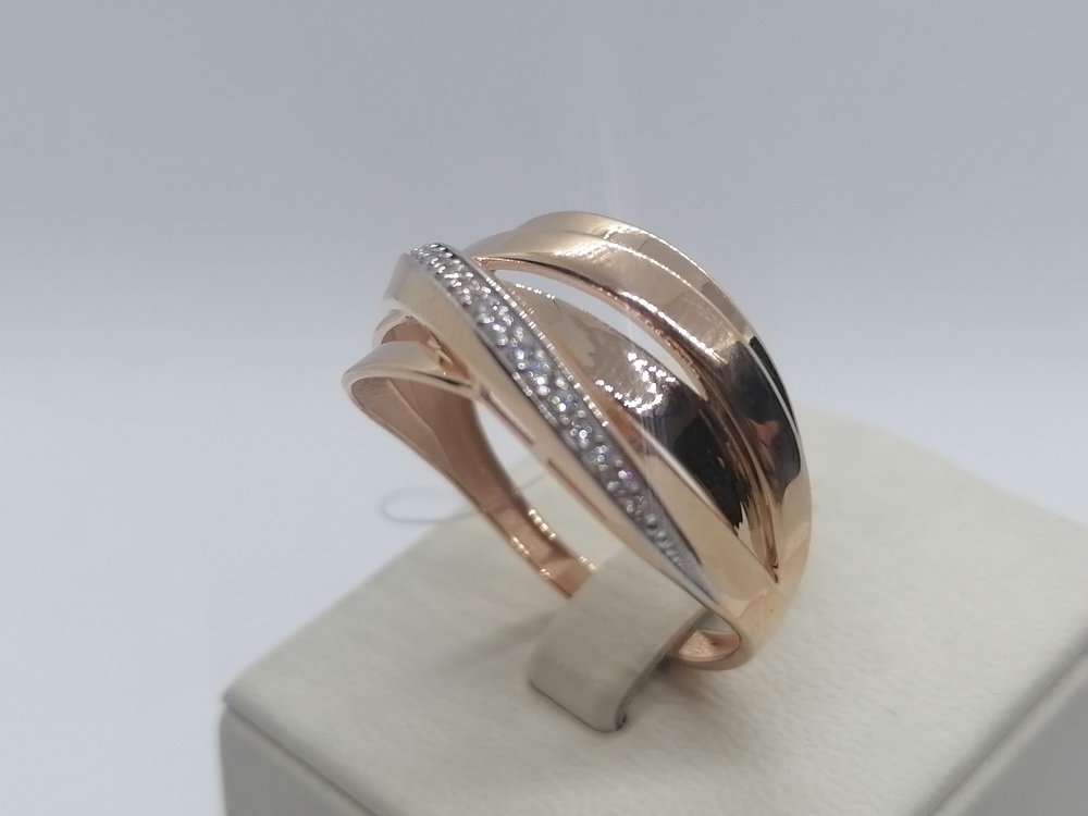 КОЛЬЦО С КАМНЯМИ (Au 585)