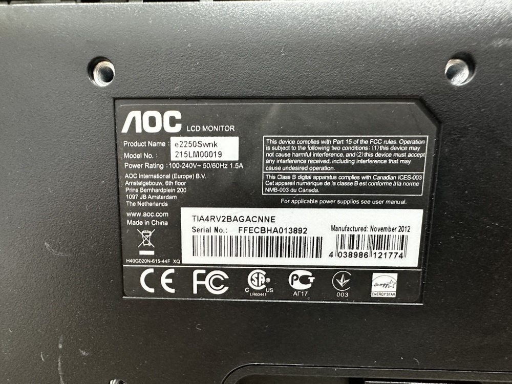 Монитор AOC E2250SWNK