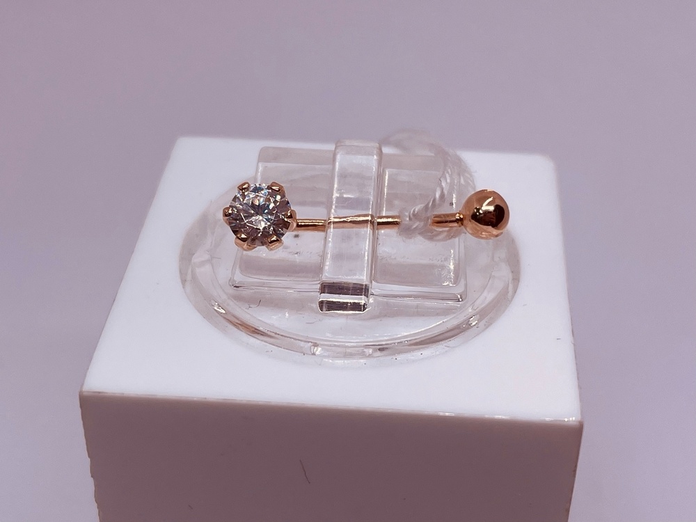 ПИРСИНГ В ПУПОК с камнем (Au 585)