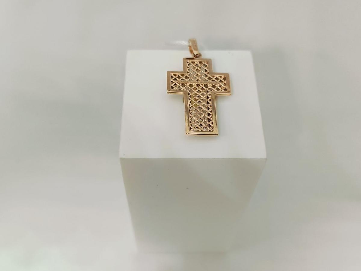 ПОДККИ585 ПОДВЕСКА КРЕСТ С КАМНЯМИ (Au 585)