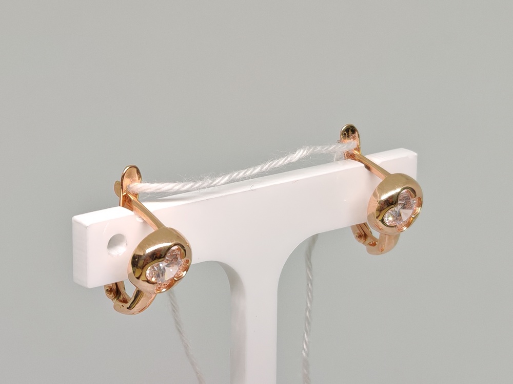 СКМ585 СЕРЬГИ С КАМНЕМ (Au 585)