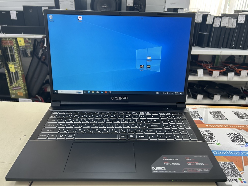 Ноутбук ARDOR Gaming; Core I5-12450H, GeForce RTX 4050, 16 Гб, 512 GB, Нет