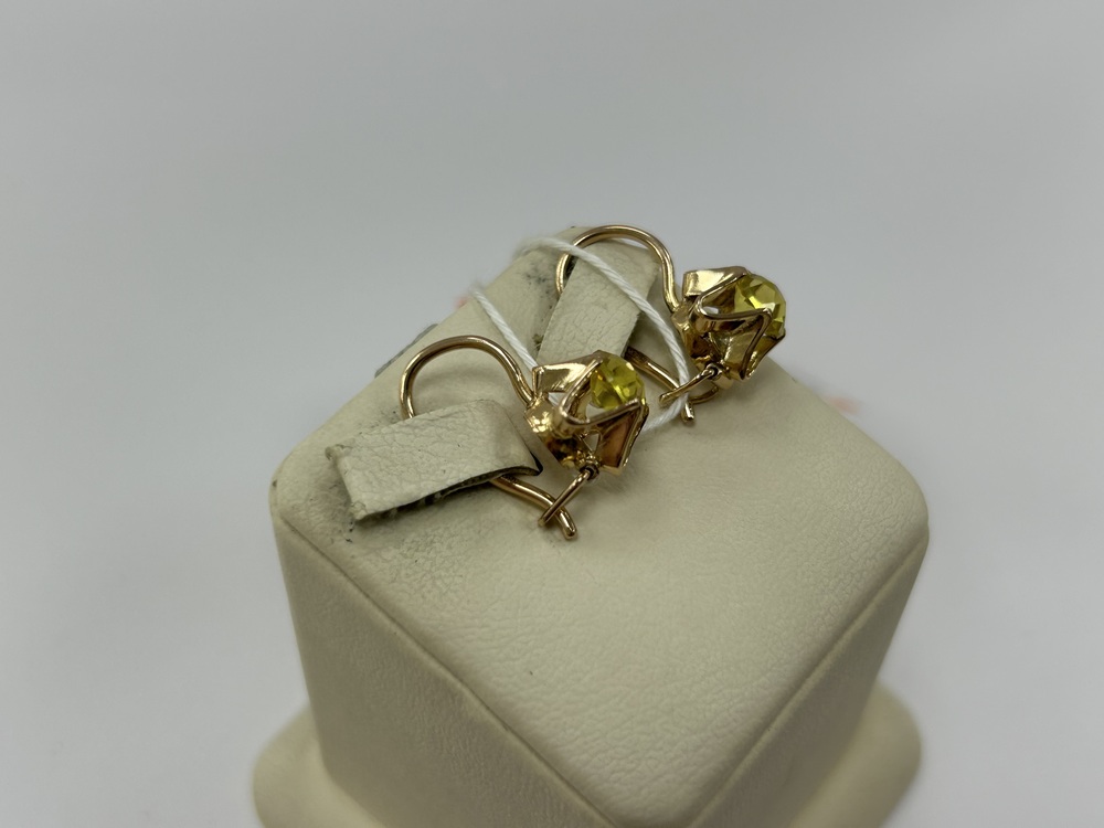 СКМ583 СЕРЬГИ С КАМНЕМ (Au 583)