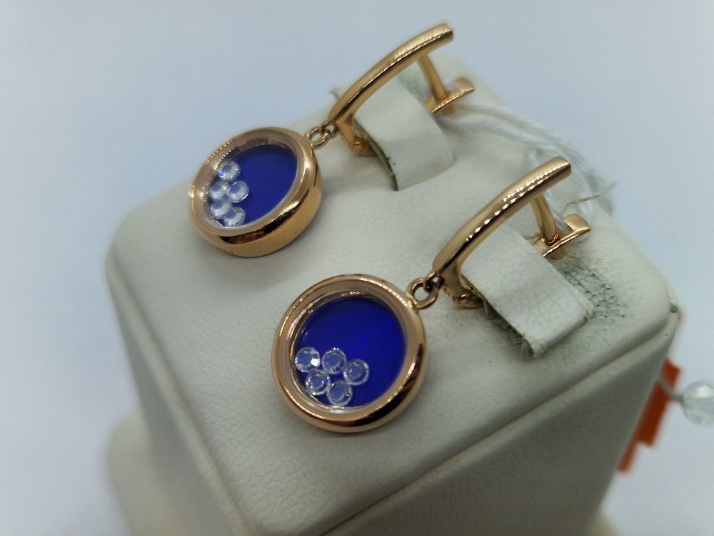 СКМИ585 СЕРЬГИ С КАМНЯМИ (Au 585)