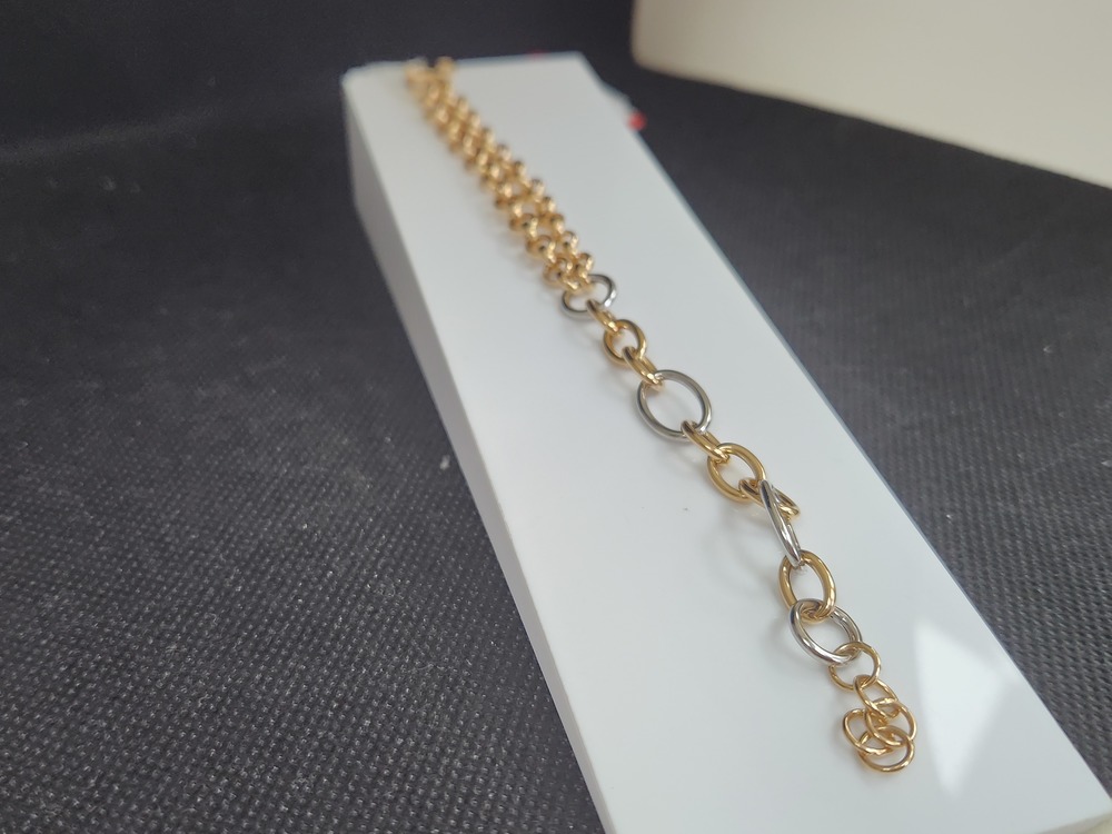 Т-26285 БРАСЛЕТ ПУСТОТЕЛЫЙ Фантазия (Au 585)