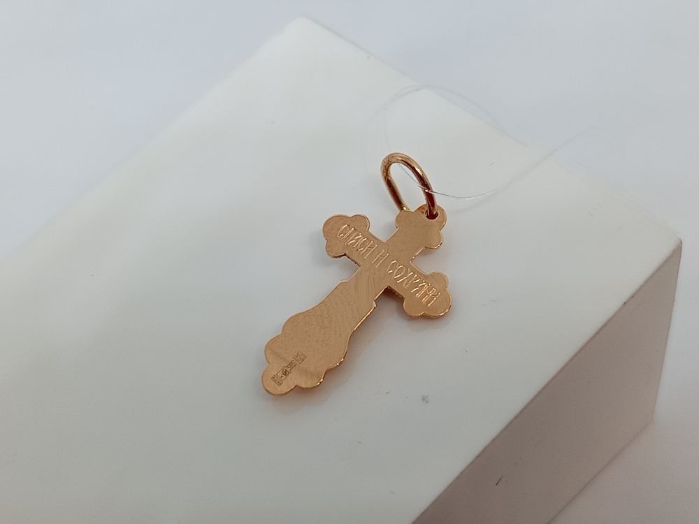 810-00273-10-00-00-02 ПОДВЕСКА КРЕСТ без камня (Au 585)