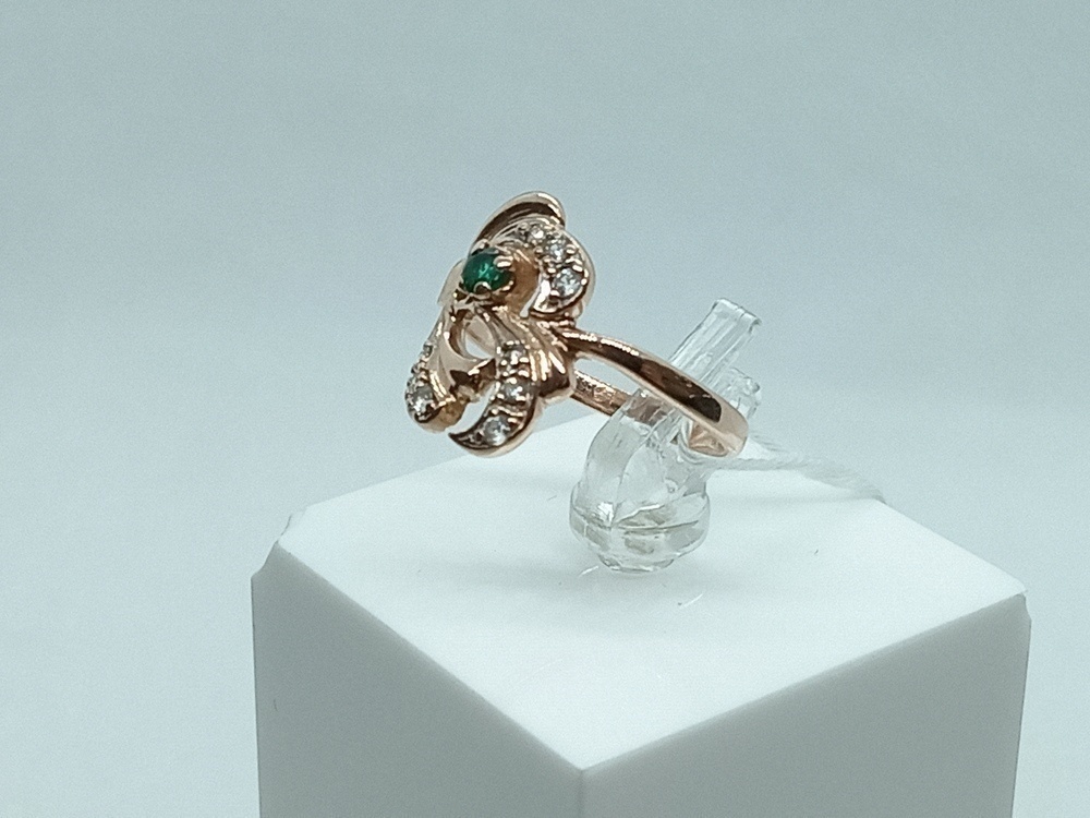 КОЛЬЦО С КАМНЯМИ (Au 585)