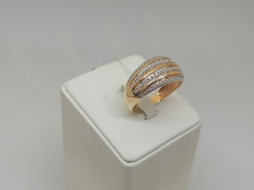 К-296_au КОЛЬЦО С КАМНЯМИ (Au 585)