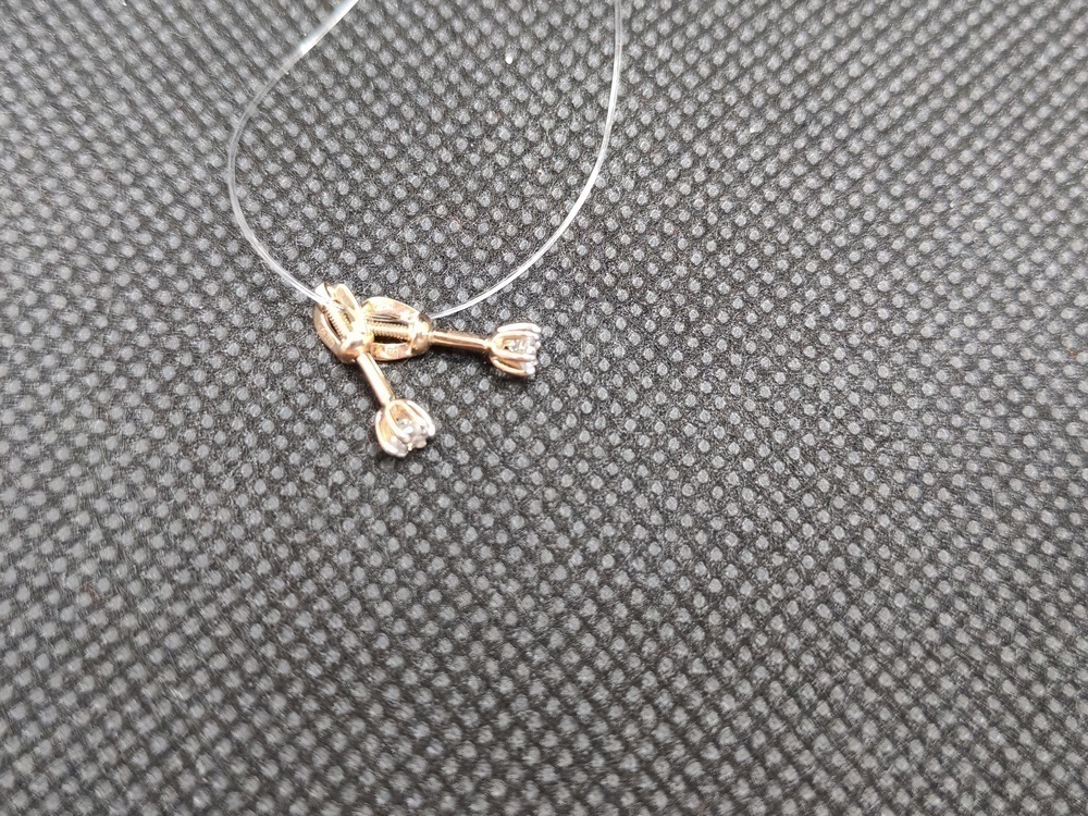 СЕРЬГИ ПУСЕТЫ с камнем (Au 585)