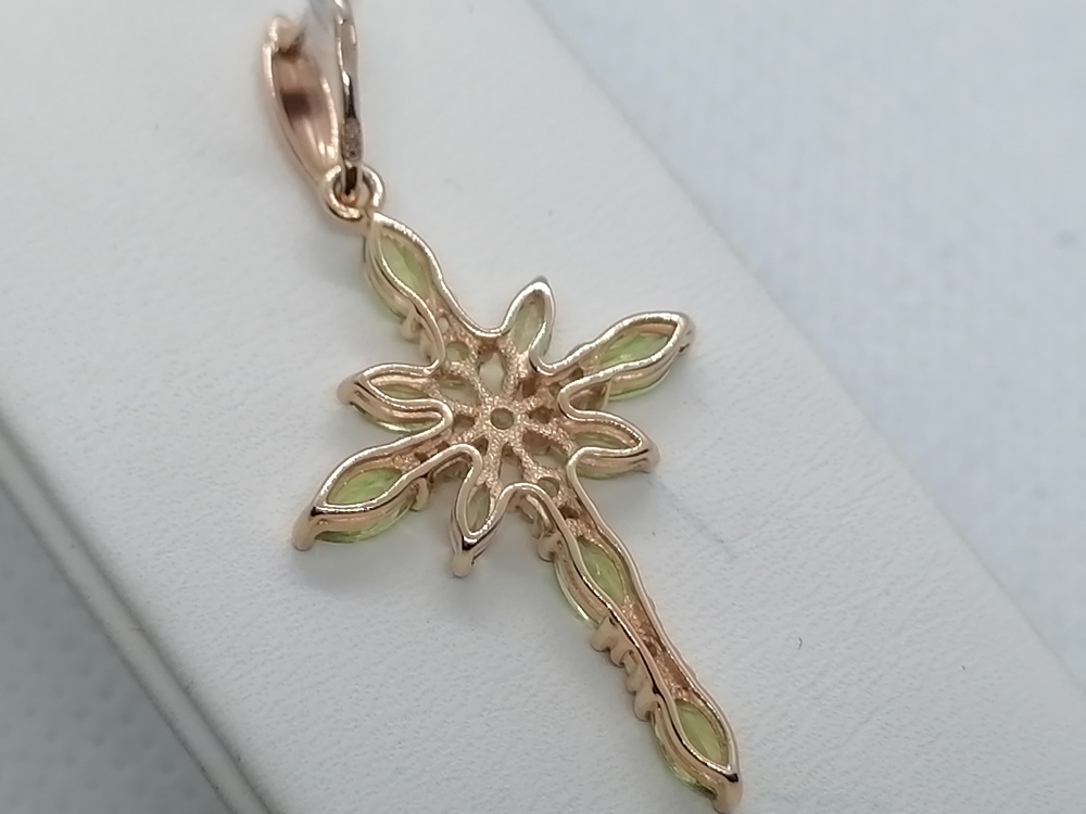 ПОДВЕСКА КРЕСТ С КАМНЯМИ (Au 585)