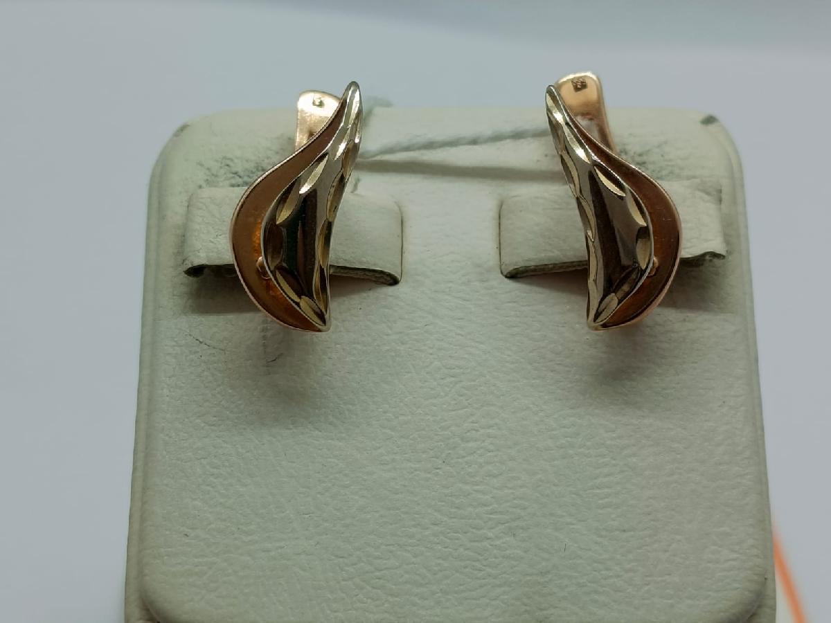 СБКМ585 СЕРЬГИ БЕЗ КАМНЯ (Au 585)