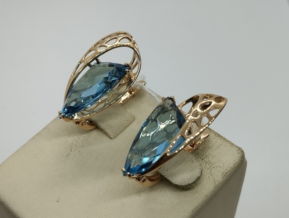 СЕРЬГИ С КАМНЕМ (Au 585)