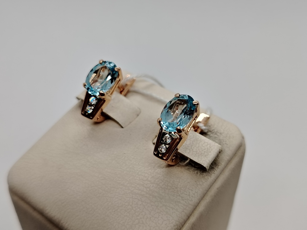 СКМИ585 СЕРЬГИ С КАМНЯМИ (Au 585)