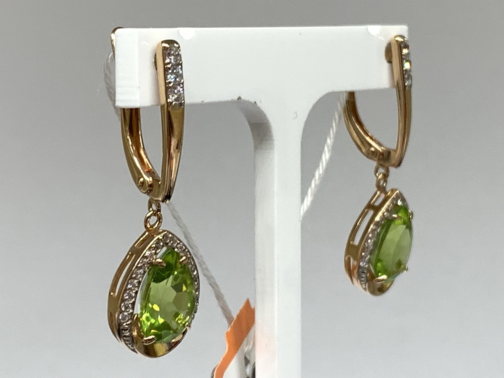 СКМИ585 СЕРЬГИ С КАМНЯМИ (Au 585)