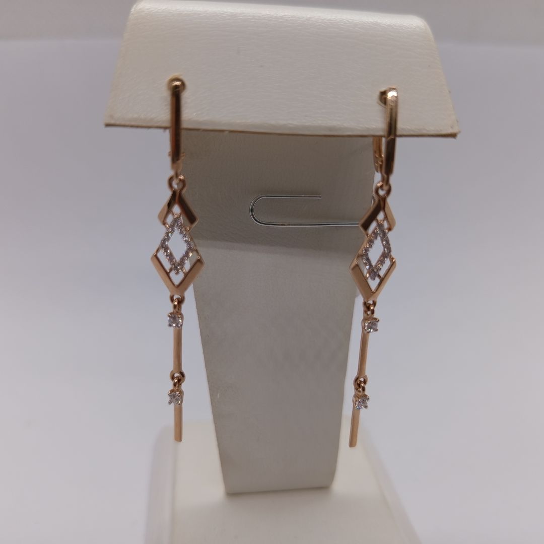 СКМИ585 СЕРЬГИ С КАМНЯМИ (Au 585)