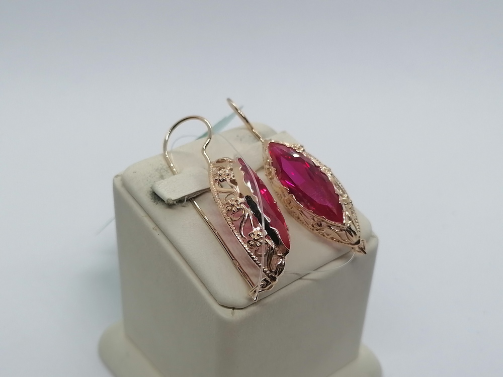 СЕРЬГИ С КАМНЕМ (Au 585)