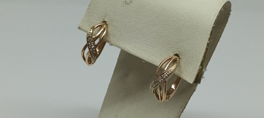 СКМИ585 СЕРЬГИ С КАМНЯМИ (Au 585)