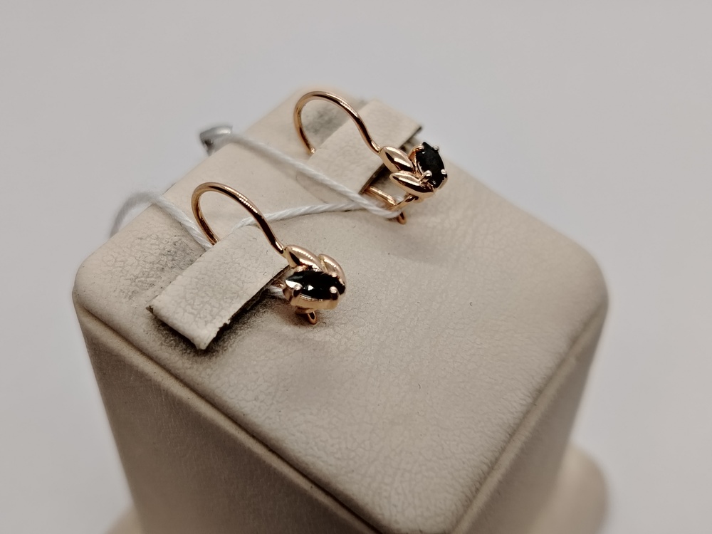 СКМ585 СЕРЬГИ С КАМНЕМ (Au 585)