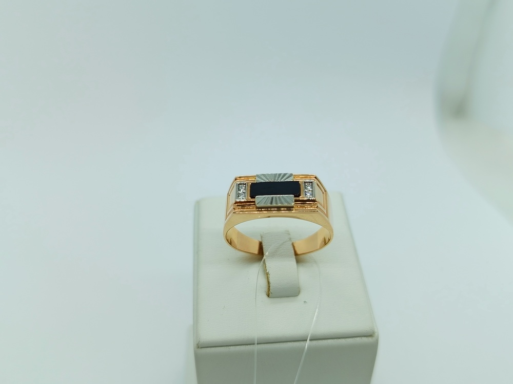 КОЛЬЦО ПЕЧАТКА с камнями (Au 585)