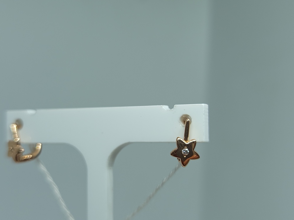 СКМ585 СЕРЬГИ С КАМНЕМ (Au 585)