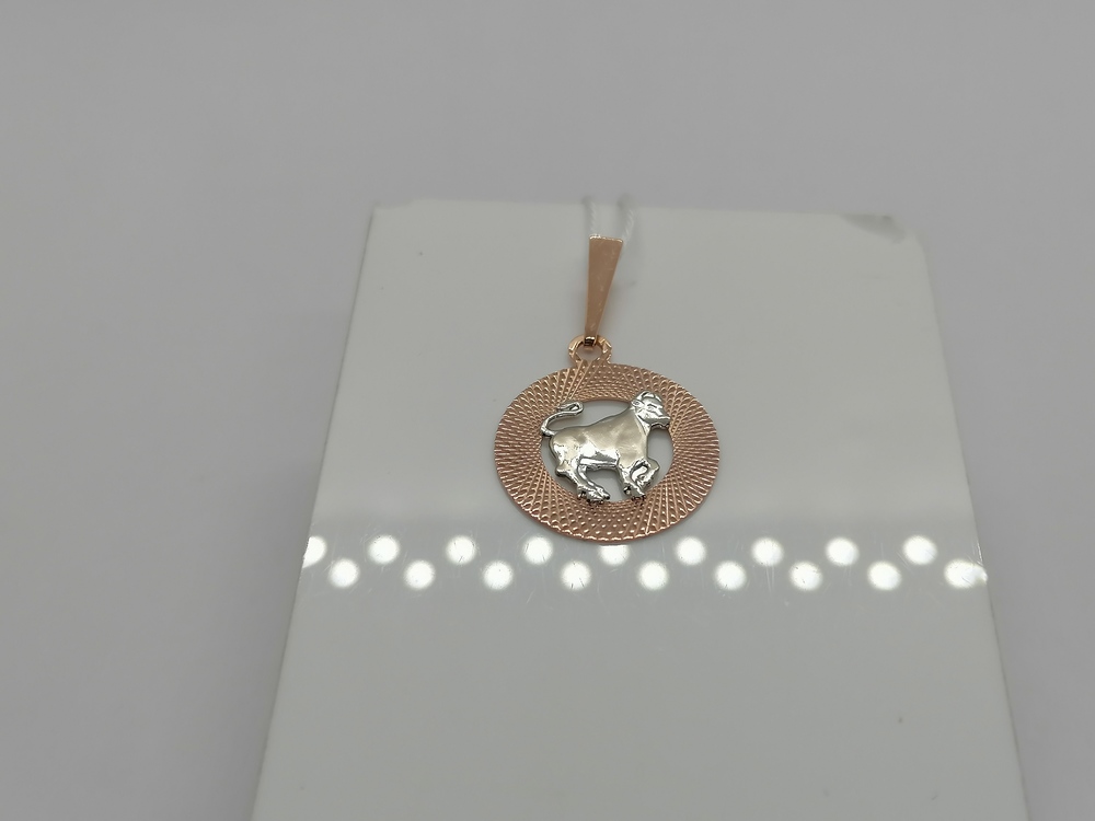 ПОДЗЗТ585 ПОДВЕСКА ЗНАК ЗОДИАКА ТЕЛЕЦ (Au 585)