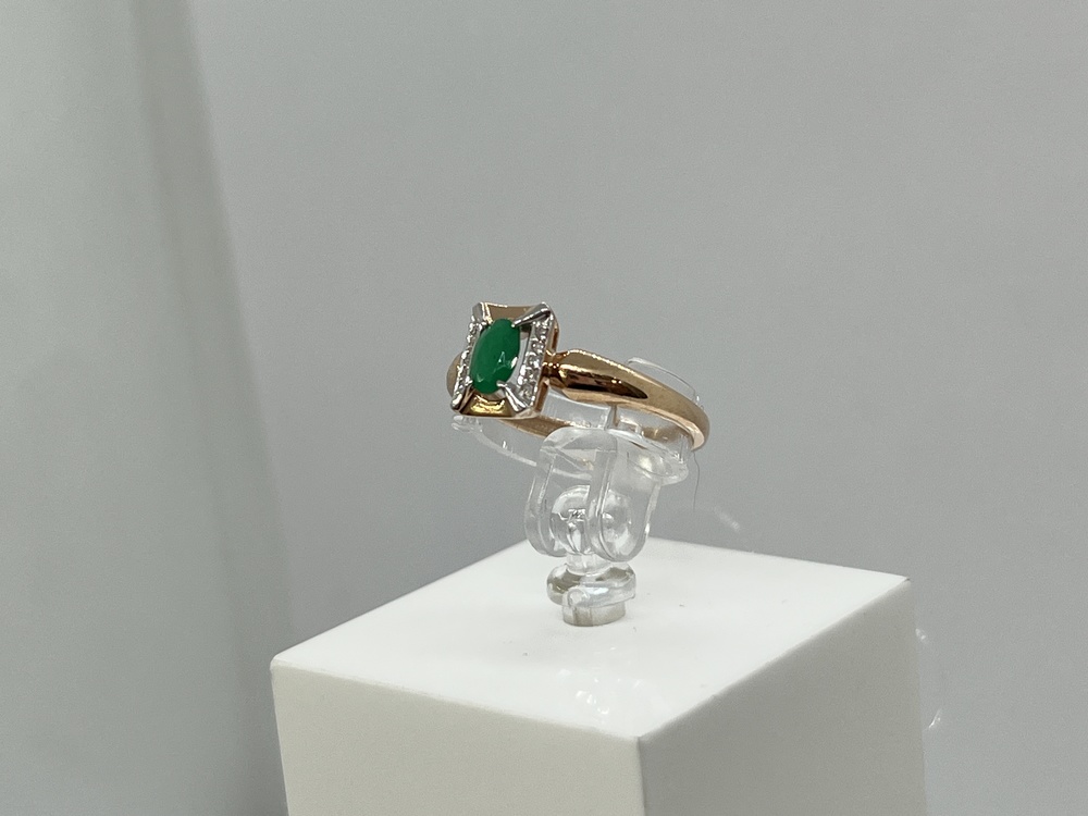 КОЛЬЦО Бриллиант, изумруд (Au 585)