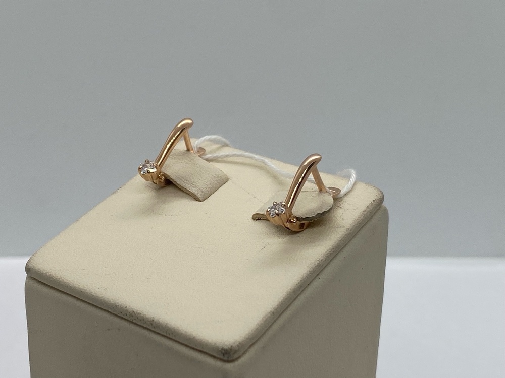 СКМ585 СЕРЬГИ С КАМНЕМ (Au 585)