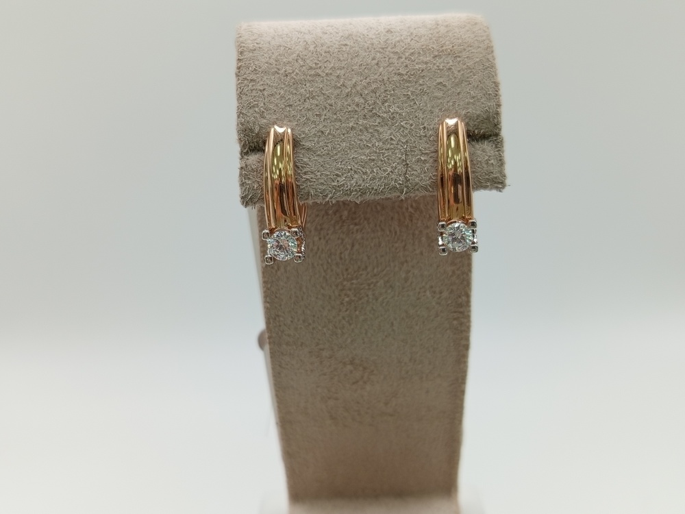 СЕРЬГИ ПУСЕТЫ с камнем (Au 585)