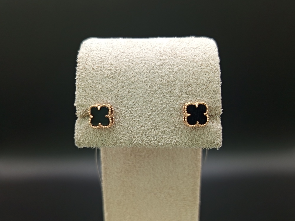 СЕРЬГИ ПУСЕТЫ Оникс (Au 585)