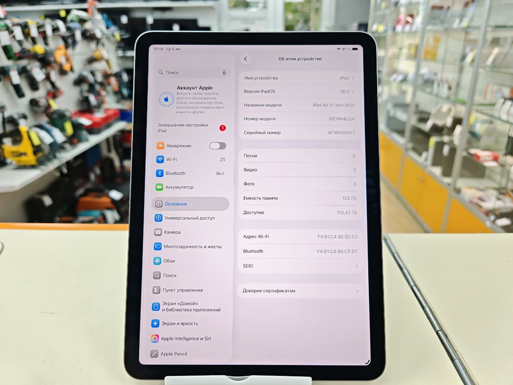 Планшет Apple iPad Air 128 ГБ(11 дюймов, M3) 2025 A3266 (Wi-Fi)