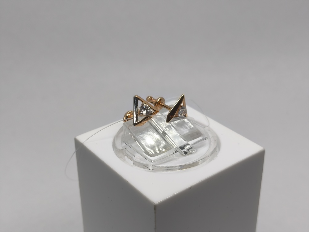 СЕРЬГИ ПУСЕТЫ с камнем (Au 585)