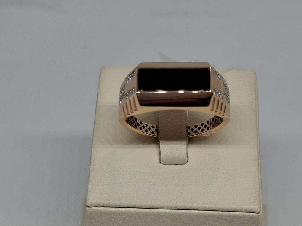 КОЛЬЦО ПЕЧАТКА с камнями (Au 585)