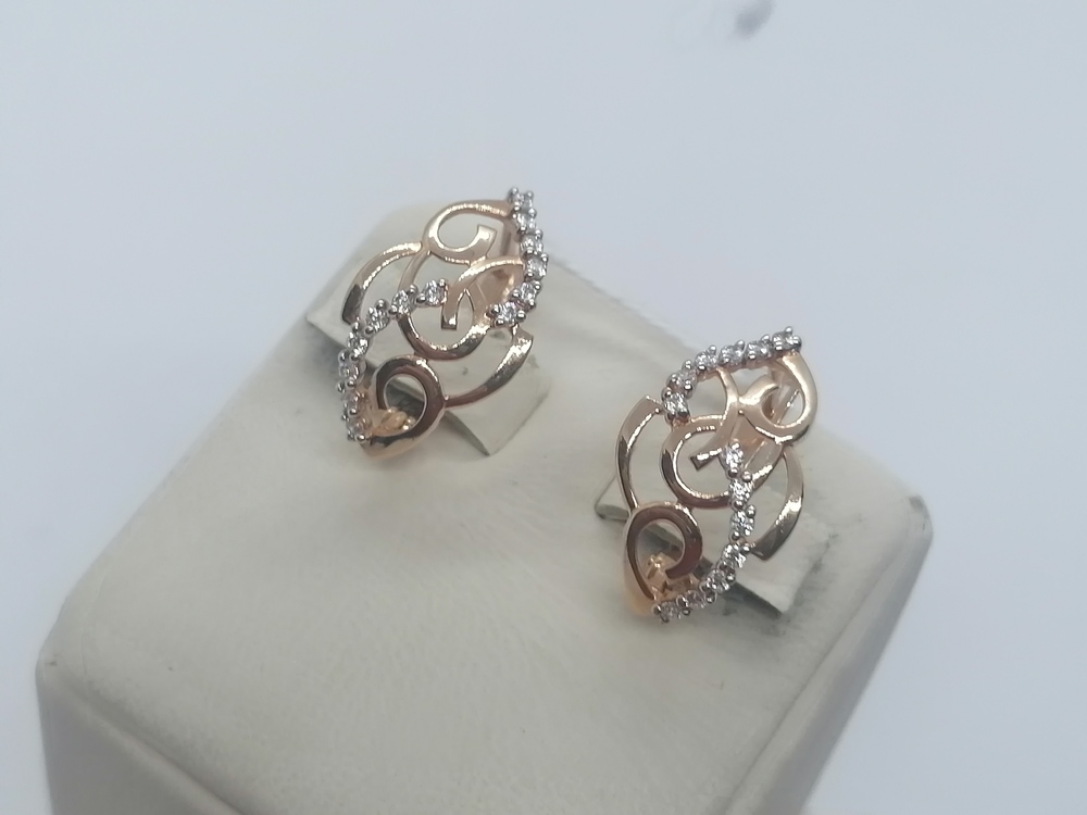 СКМИ585 СЕРЬГИ С КАМНЯМИ (Au 585)