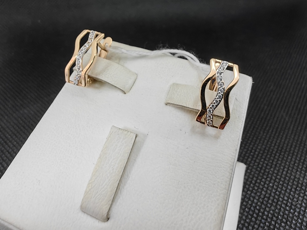 СКМИ585 СЕРЬГИ С КАМНЯМИ (Au 585)