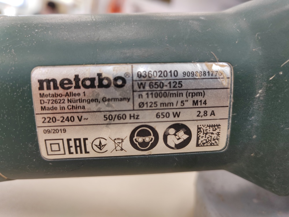 Угловая шлифмашина Metabo W650-125